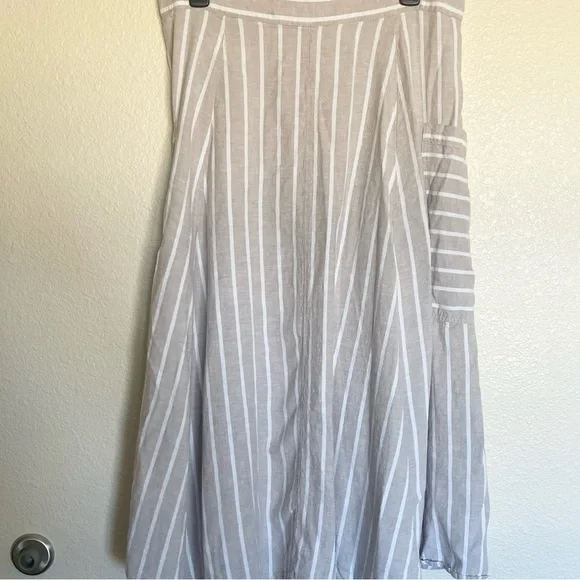 Happy X Nature Linen Blend Serene Midi Button Front Skirt - Picture 6 of 8